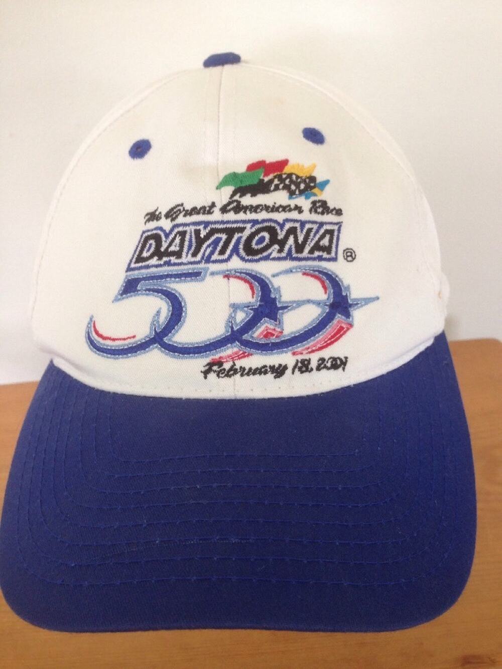 Daytona 500 2001 Nascar Checkered Flag Baseball Cap Hat Adjustable Snapback